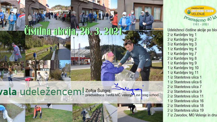 Zahvala vsem udeležencem | Čistilna akcija 2021