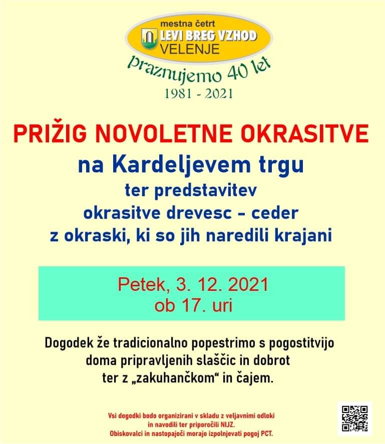 Vabilo | Prižig prazničnih luči - Kardeljev trg (2021)