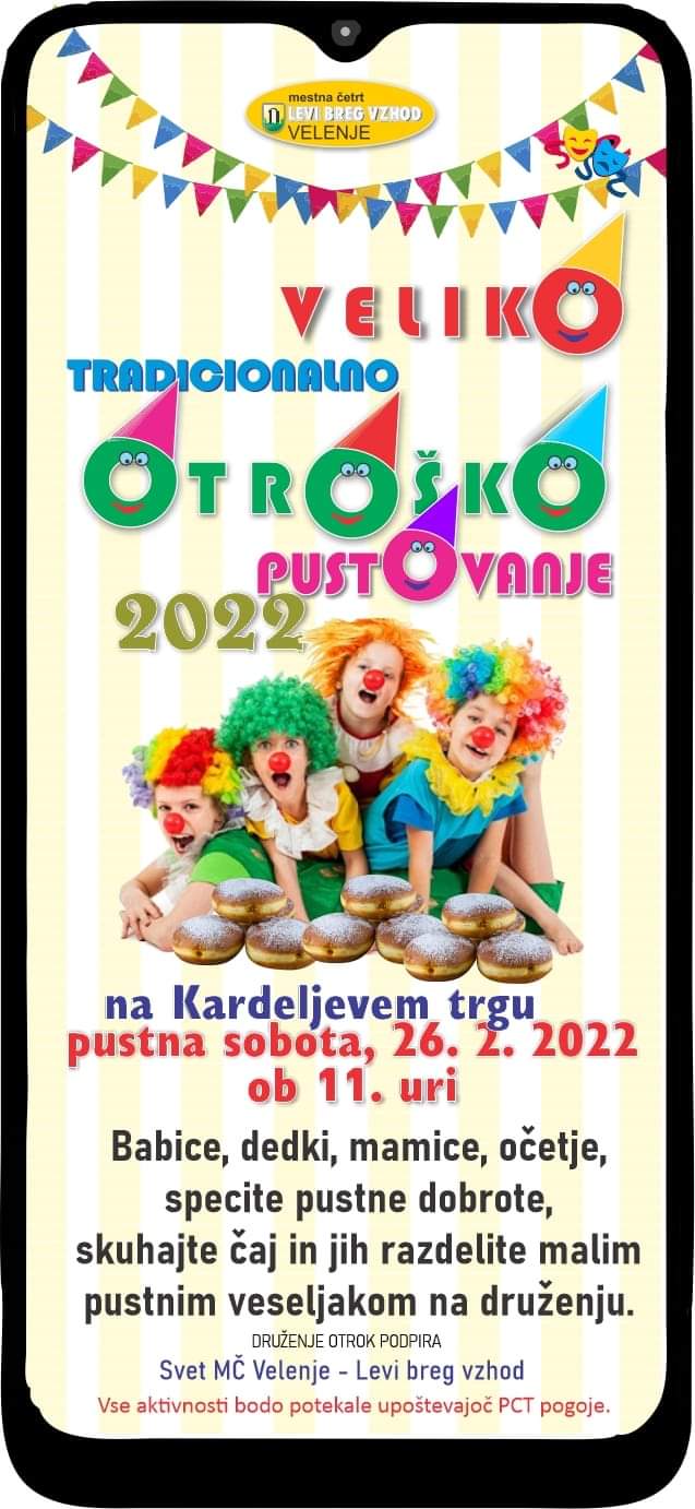 Vabilo na praznovanje | Otroško pustno rajanje 2022