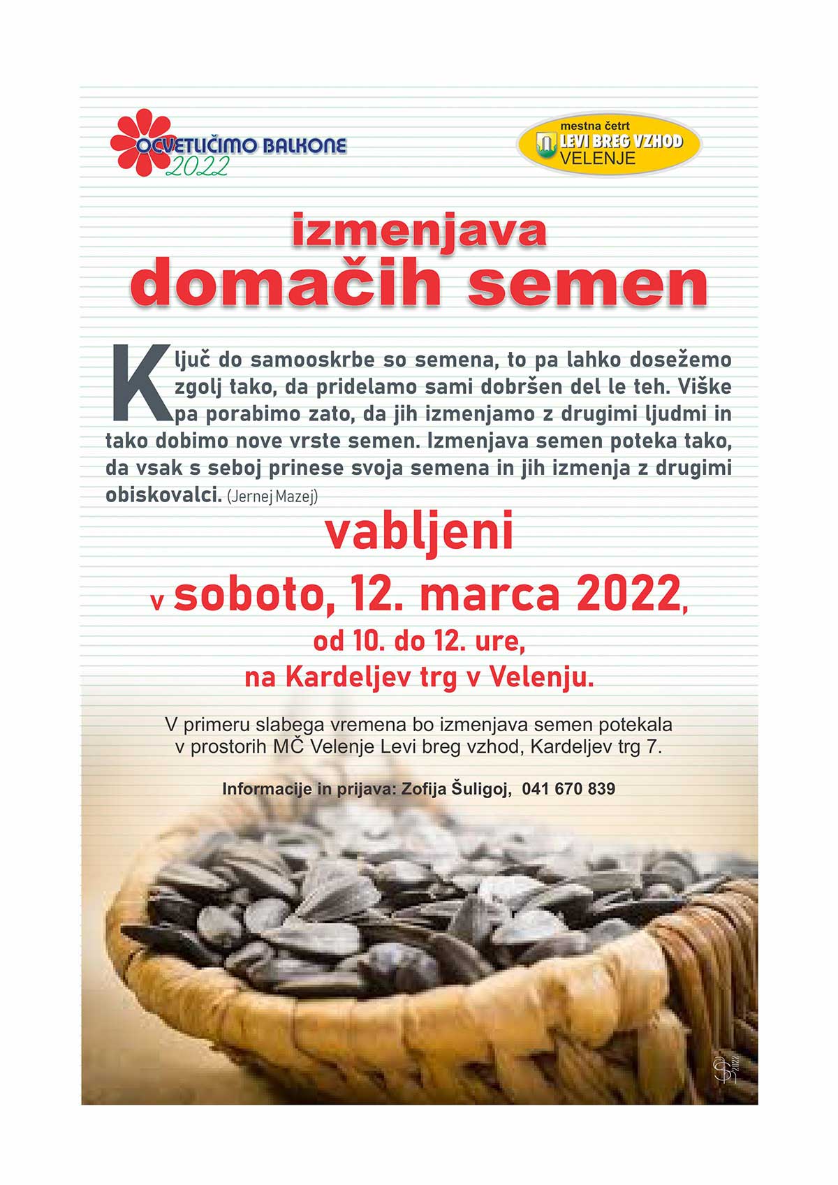 Vabilo na izmenjavo domačih semen (12.3.2022)