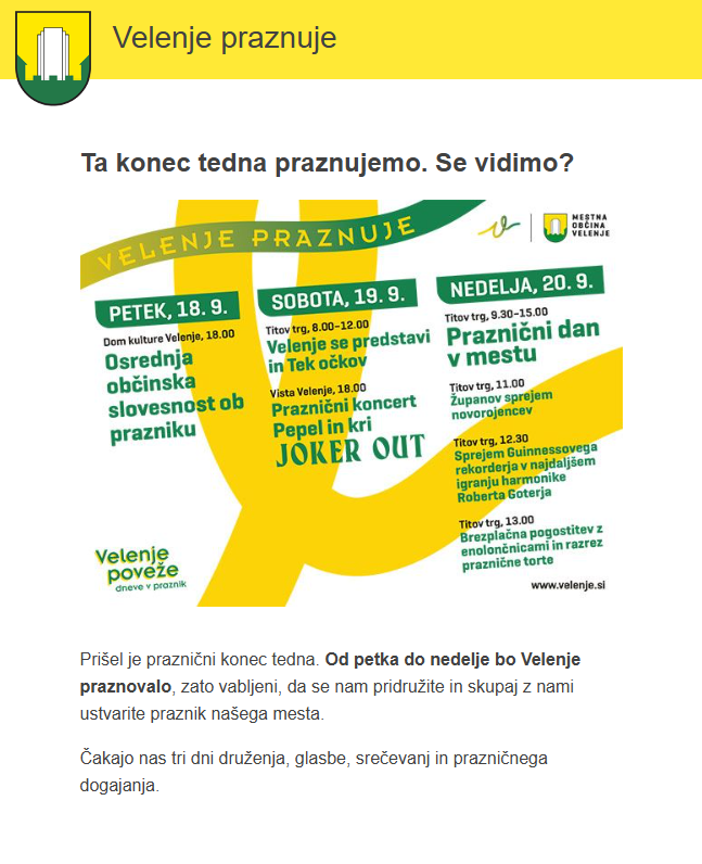 Velenje praznuje 1