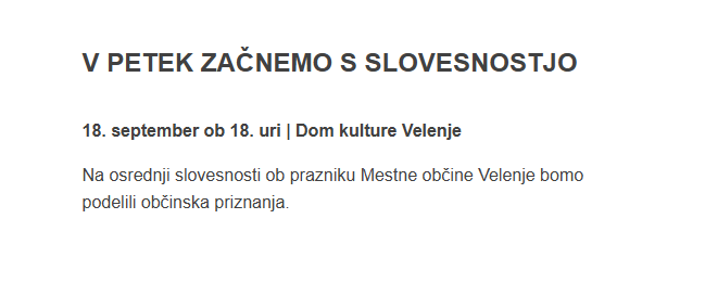 Velenje praznuje 2