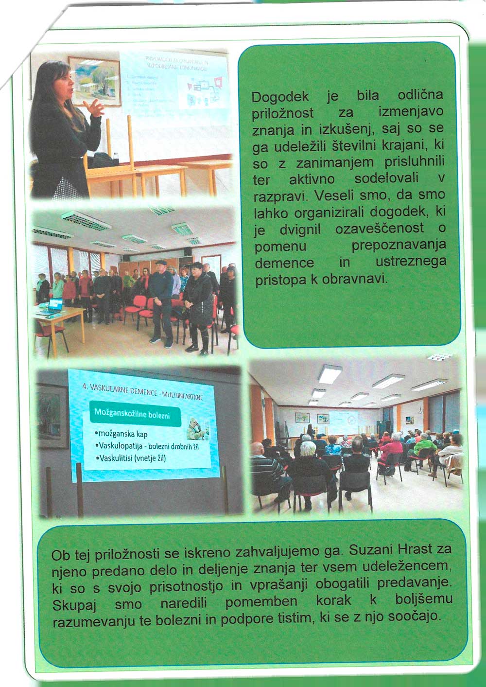 Vabljeni na predavanje o demenci